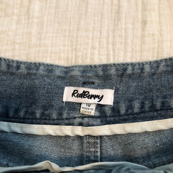 Blue High Waisted Jean Shorts - Picture 3 of 6